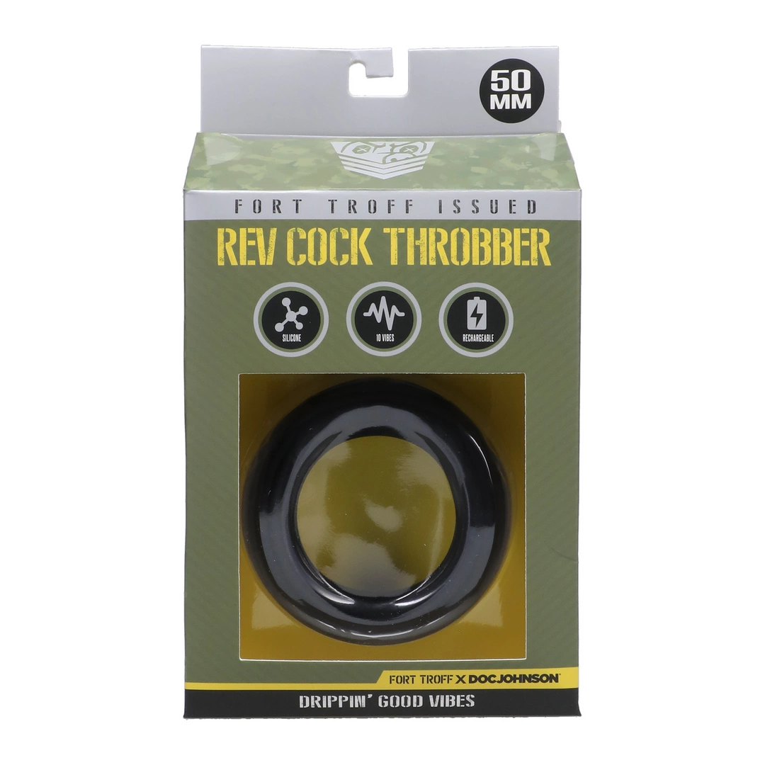 Rev Cock Throbber - Vibrating Cockring - Large - Black - Image 2
