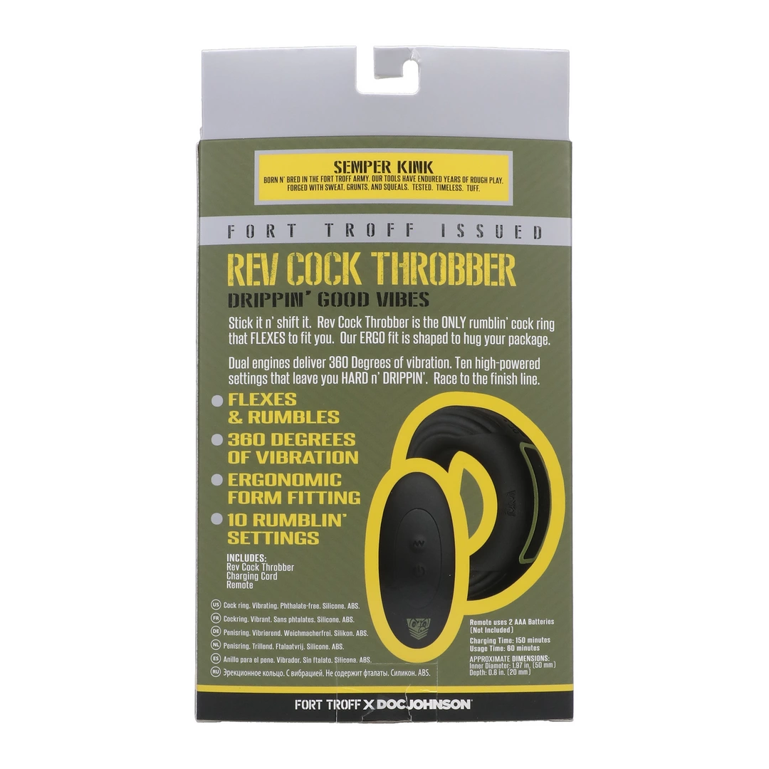 Rev Cock Throbber - Vibrating Cockring - Large - Black - Image 3