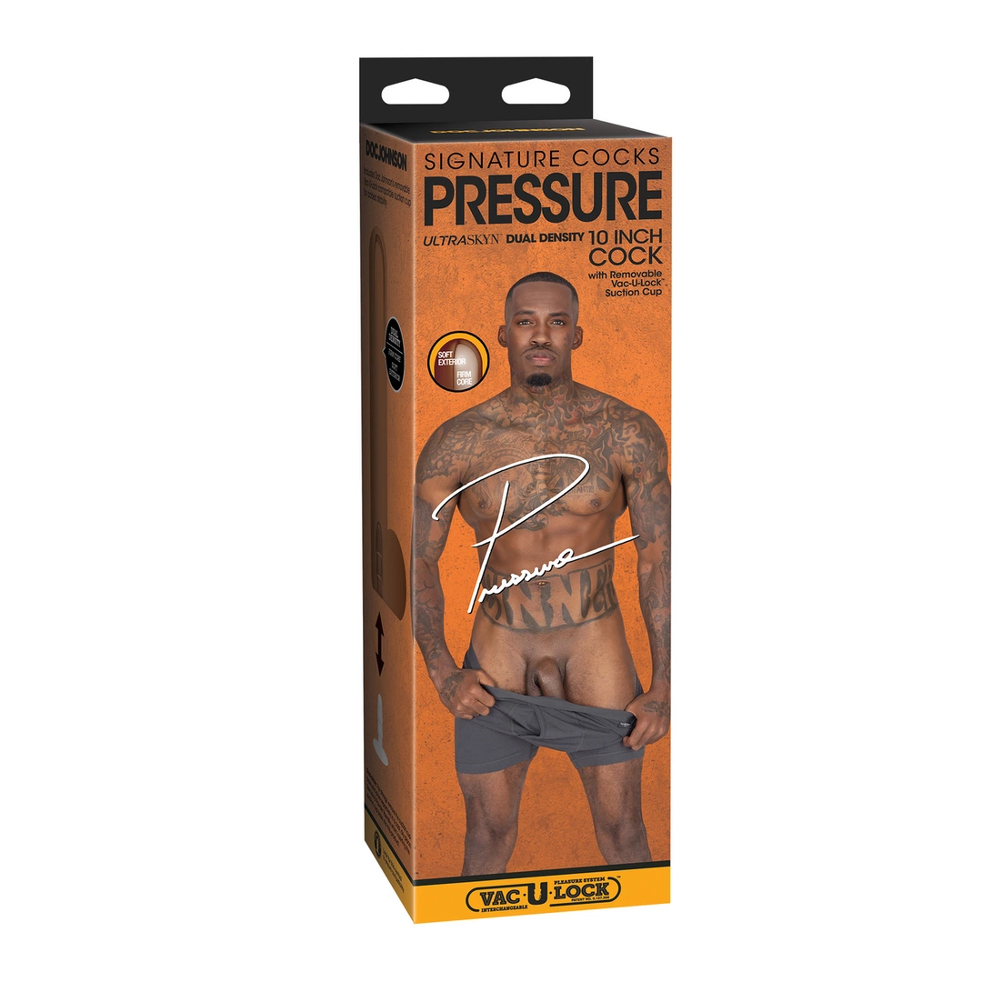 Pressure - Realistic ULTRASKYN Dildo - 10 / 25 cm - Chocolate - Image 2