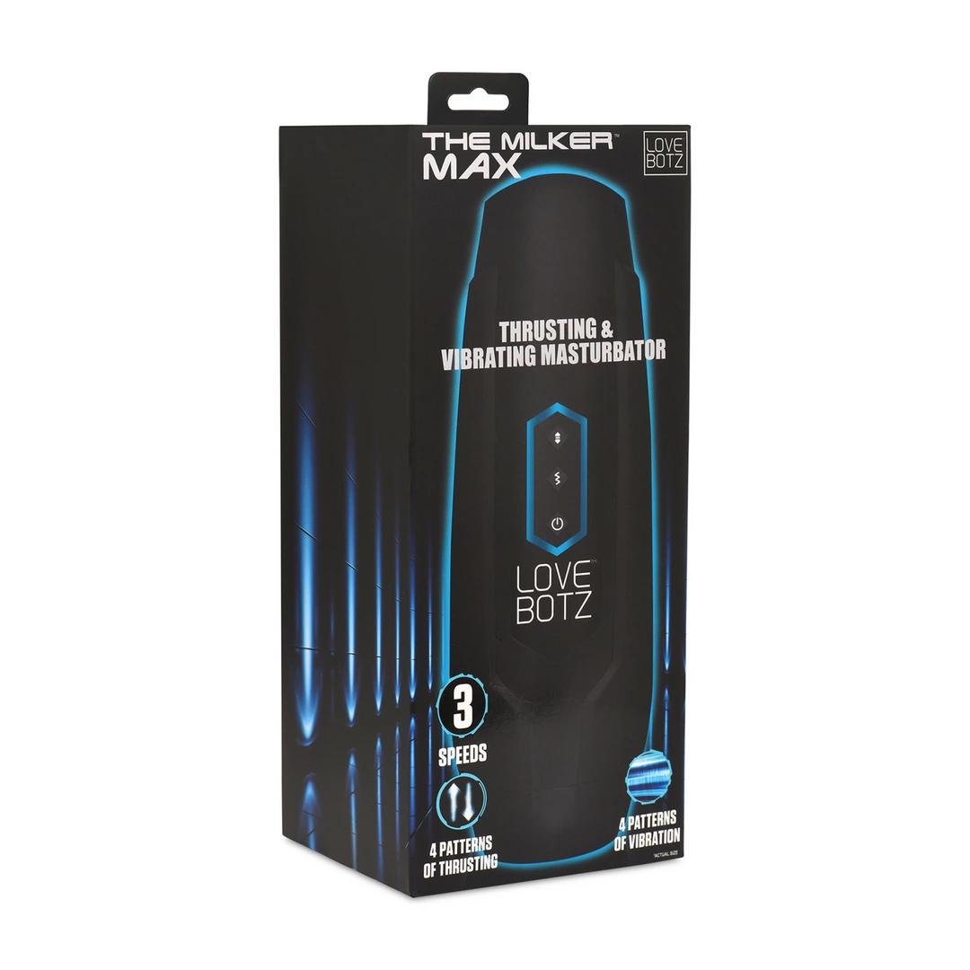 The Milker Max - 14X Thrusting and Vibrating Masturbator - Black - Image 2