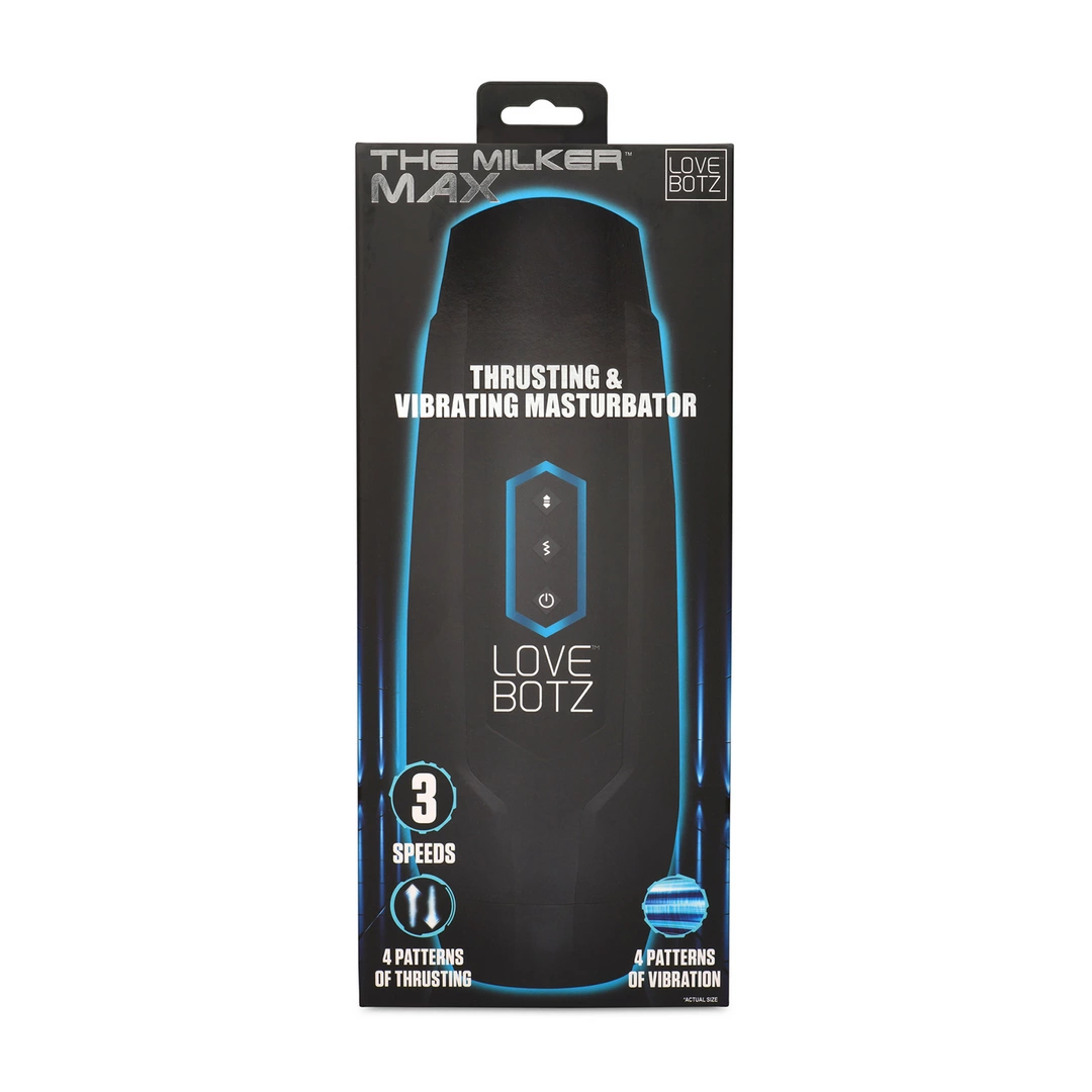 The Milker Max - 14X Thrusting and Vibrating Masturbator - Black - Image 3