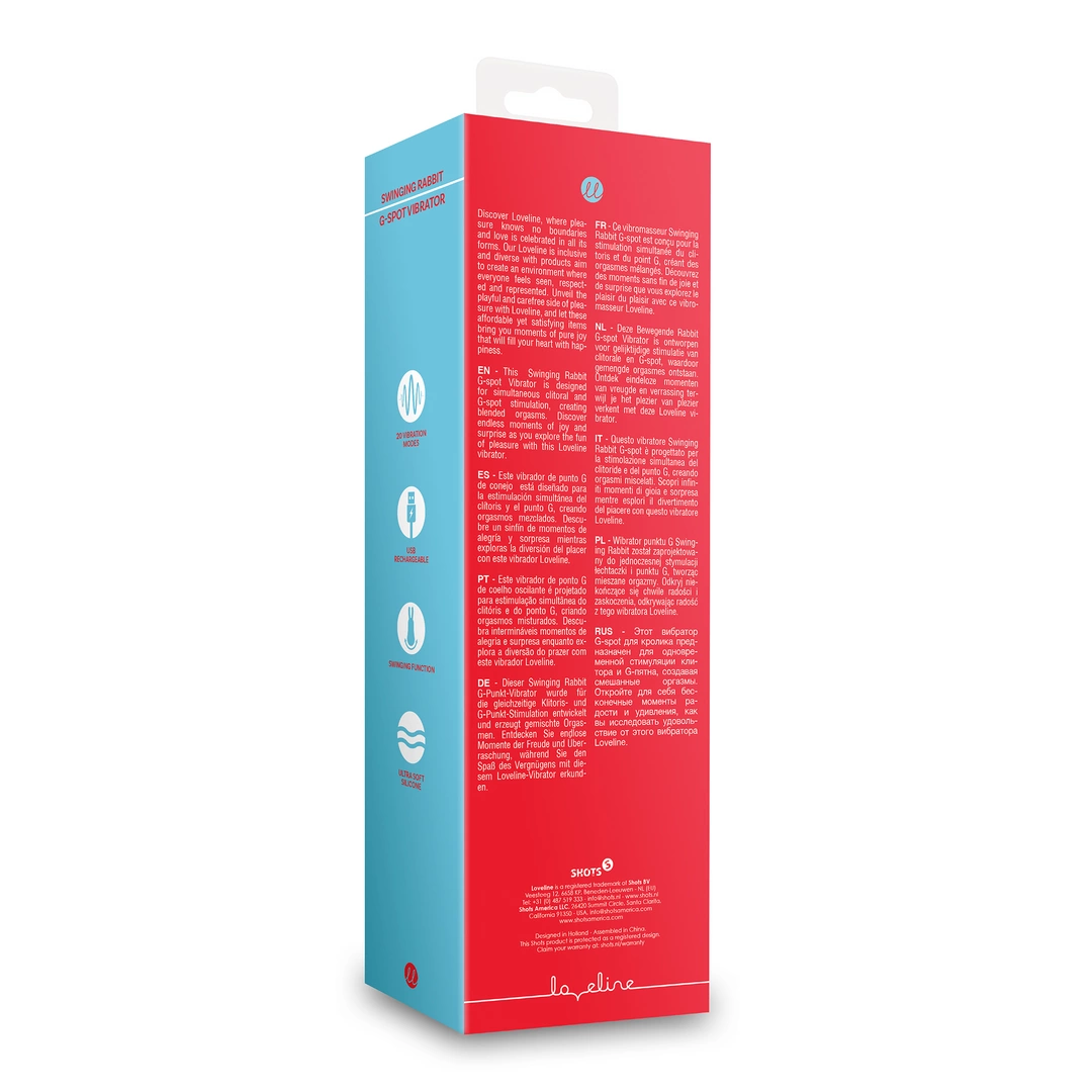 Swinging Rabbit G-Spot Vibrator - Brighto Red - Image 3