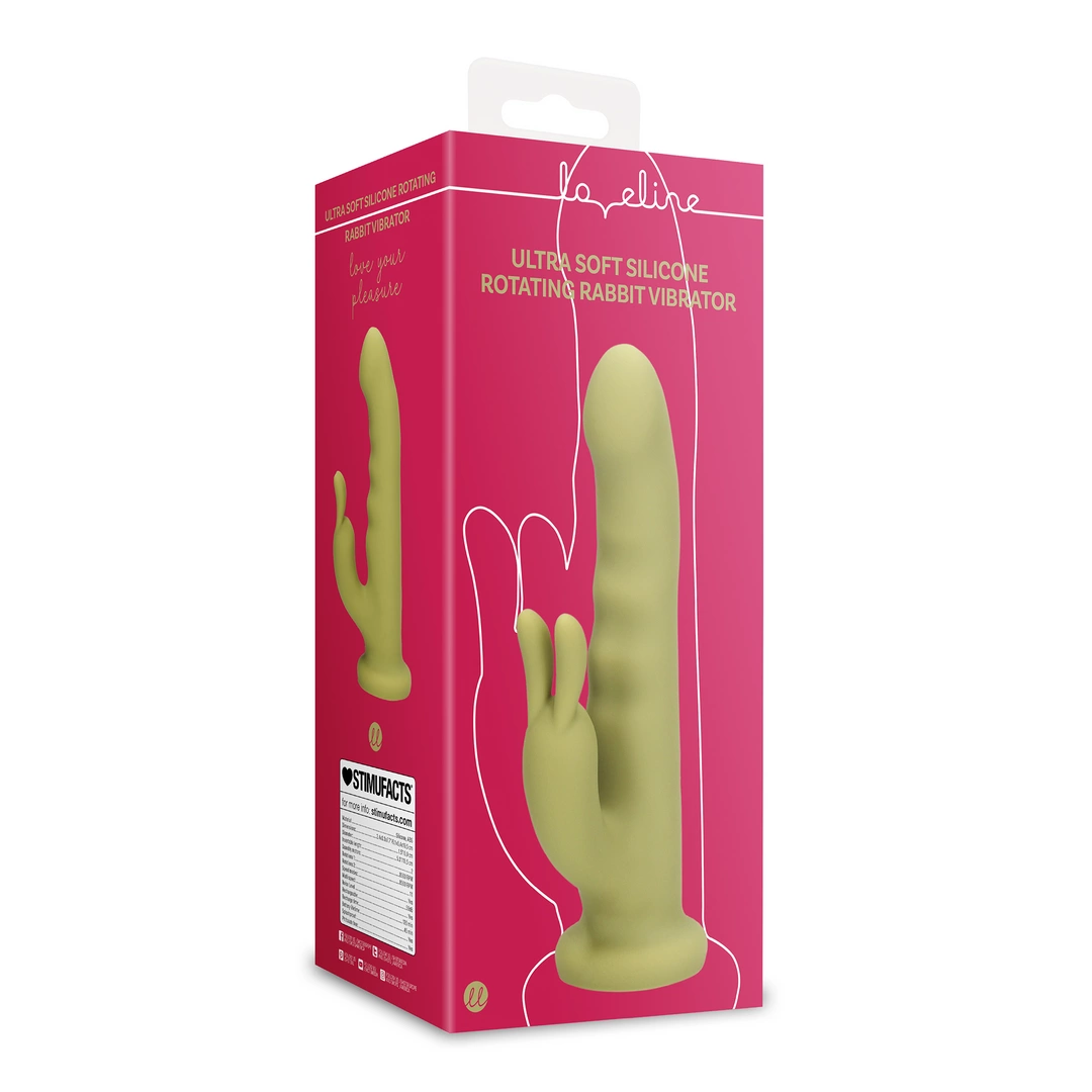 Ultra Soft Silicone Rotating Rabbit Vibrator - Spring Sage - Image 2