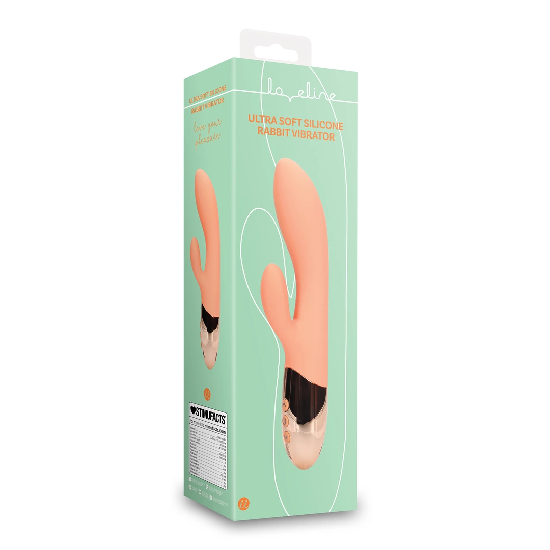 Ultra Soft Silicone Rabbit Vibrator - Ceramic Peach - Image 2