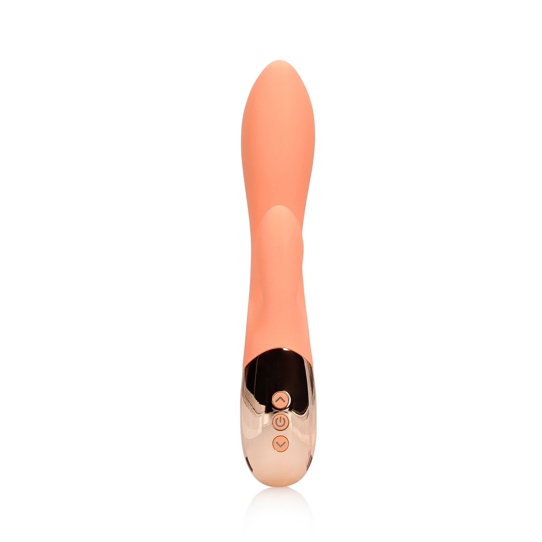 Ultra Soft Silicone Rabbit Vibrator - Ceramic Peach - Image 5