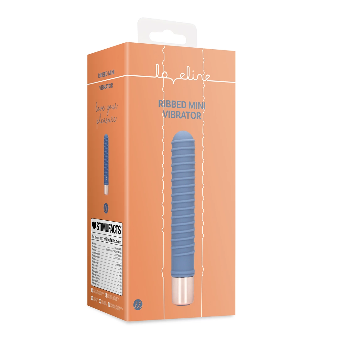 Ribbed Mini Vibrator - Blue Horizon - Image 2