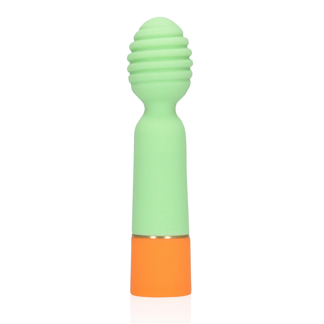 Ribbed Mini Vibrator with USB Charger - Spring Sage - Image 5