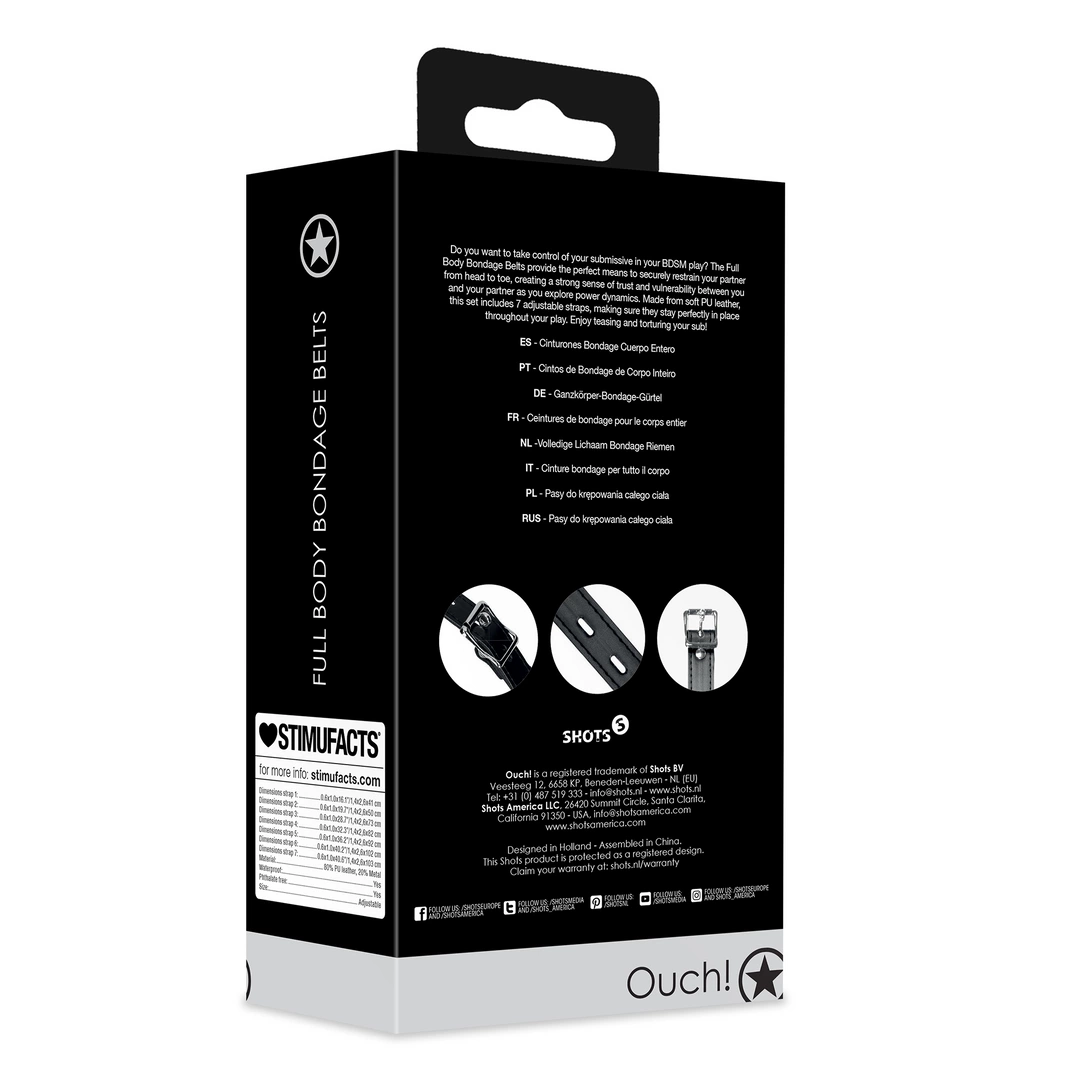 Full Body Bondage Belts - Black - Image 4