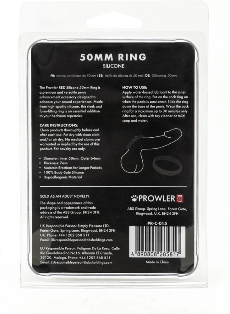 Silicone 50mm Ring - Black - Image 3