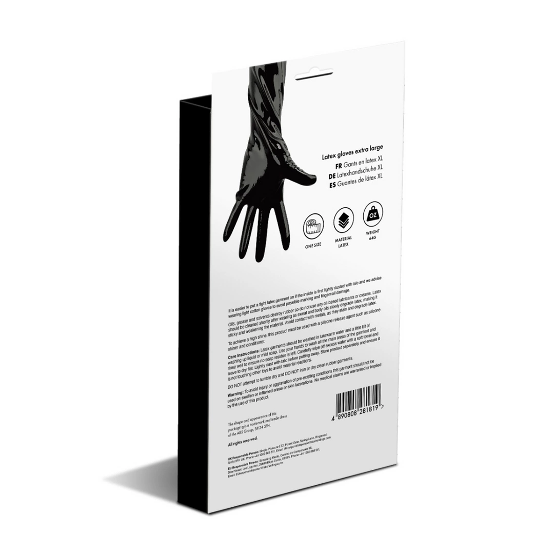Latex Gloves - X Large - Black - Image 3