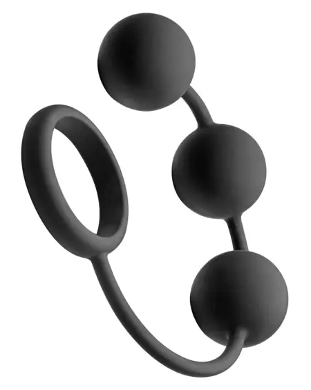 Silicone Cockring with 3 Weighted Balls